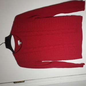 🛍Sz med red knit sweater
